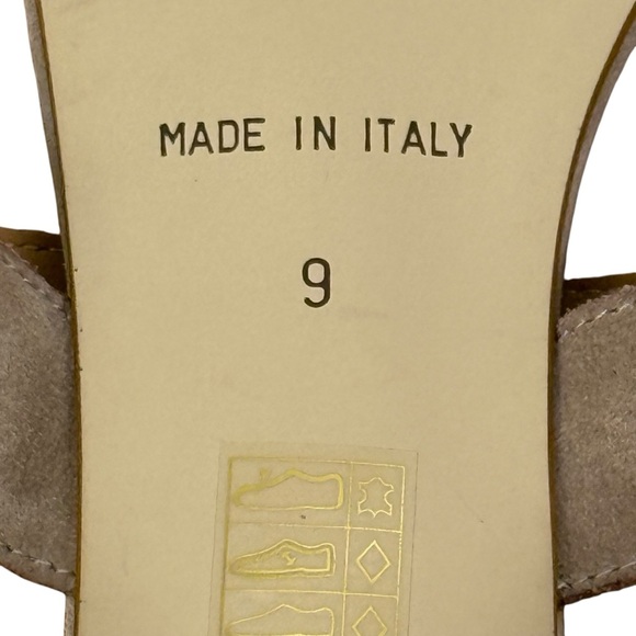 Coach and Four Made in Italy Taupe Suede Buckle Sandal Heels – Size 9 - Picture 8 of 10